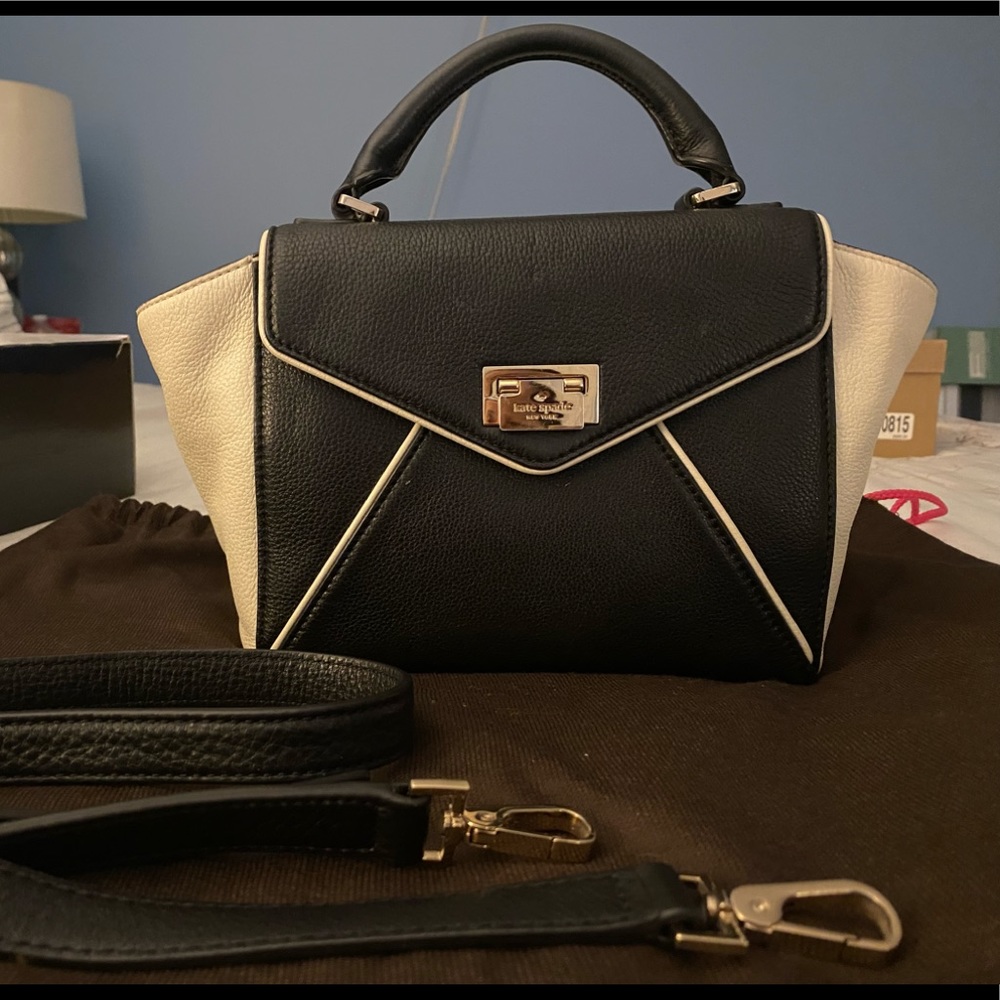 Kate Spade black and cream envelope bag